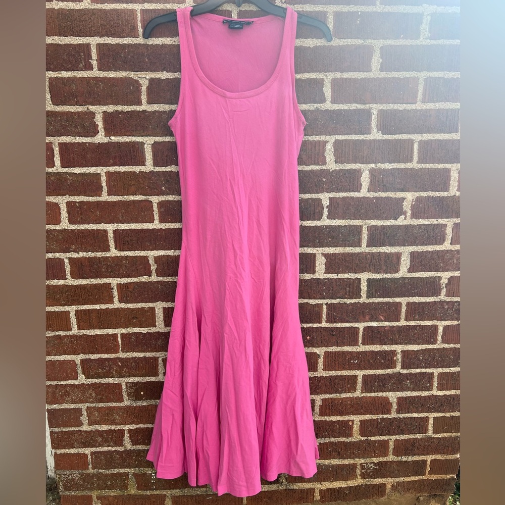 Ralph Lauren Sport Pink 100% Pima Cotton Y2K Flare Dress size Medium